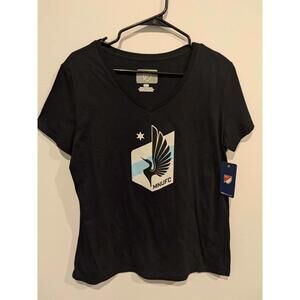 MNUFC MLS Minnesota United FC V-Neck T-shirt New with Tags Large